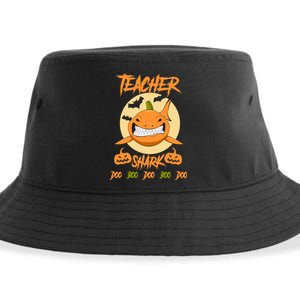 Teacher Shark Doo Boo Boo Pumpkin Halloween Sustainable Bucket Hat