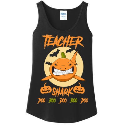 Teacher Shark Doo Boo Boo Pumpkin Halloween Ladies Essential Tank