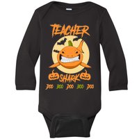 Teacher Shark Doo Boo Boo Pumpkin Halloween Baby Long Sleeve Bodysuit