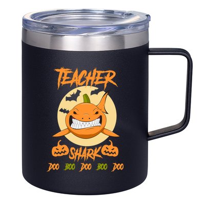 Teacher Shark Doo Boo Boo Pumpkin Halloween 12oz Stainless Steel Coffee Mug