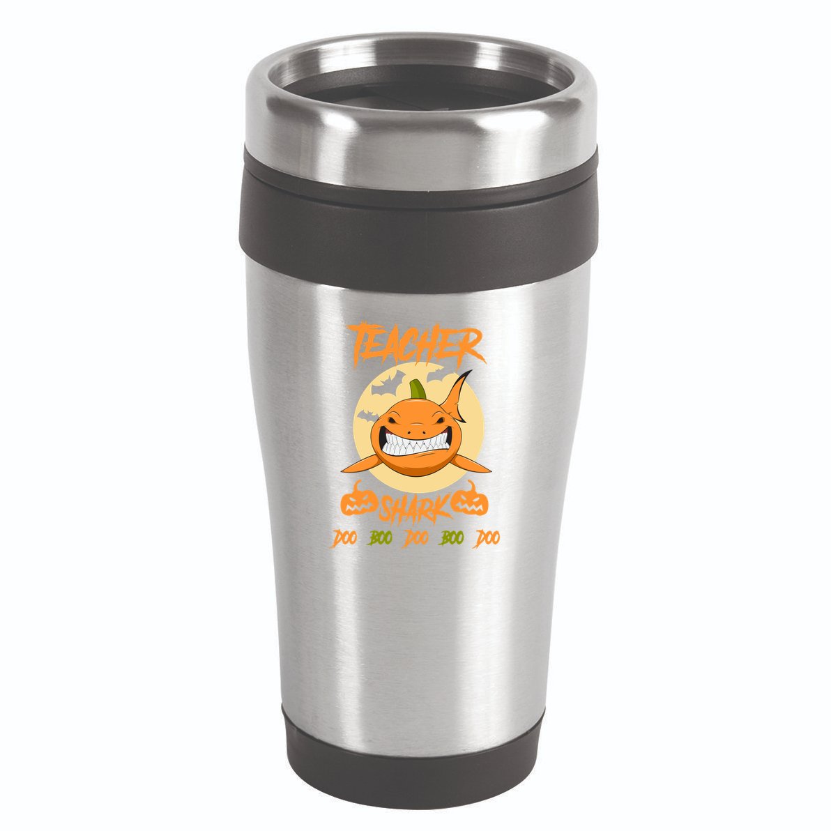 Teacher Shark Doo Boo Boo Pumpkin Halloween 16oz Travel Tumbler