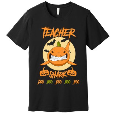 Teacher Shark Doo Boo Boo Pumpkin Halloween Premium T-Shirt