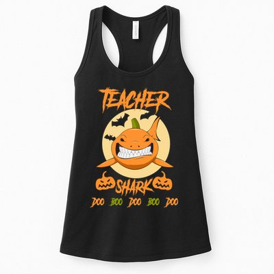 Teacher Shark Doo Boo Boo Pumpkin Halloween Womens Tank Top