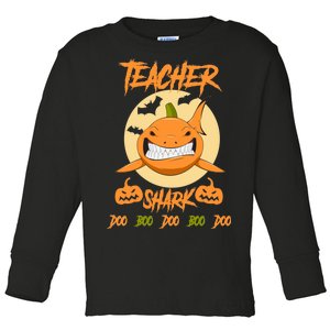 Teacher Shark Doo Boo Boo Pumpkin Halloween Toddler Long Sleeve Shirt