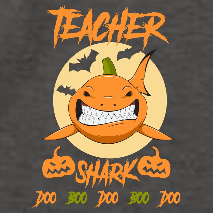 Teacher Shark Doo Boo Boo Pumpkin Halloween Vector Backpack