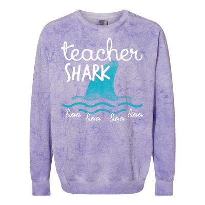 Teacher Shark Doo Doo Doo Colorblast Crewneck Sweatshirt