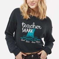 Teacher Shark Doo Doo Doo Cropped Pullover Crew