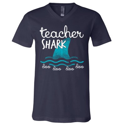 Teacher Shark Doo Doo Doo V-Neck T-Shirt