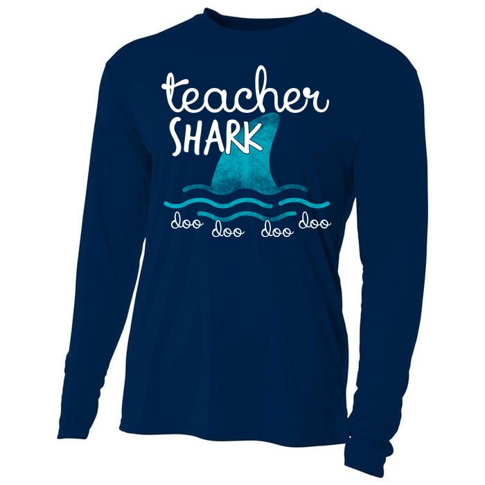 Teacher Shark Doo Doo Doo Cooling Performance Long Sleeve Crew