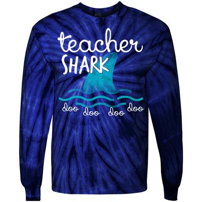 Teacher Shark Doo Doo Doo Tie-Dye Long Sleeve Shirt