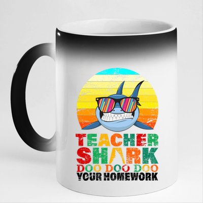 Teacher Shark Doo Doo Doo Your Homework 11oz Black Color Changing Mug