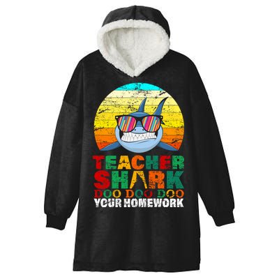 Teacher Shark Doo Doo Doo Your Homework Hooded Wearable Blanket