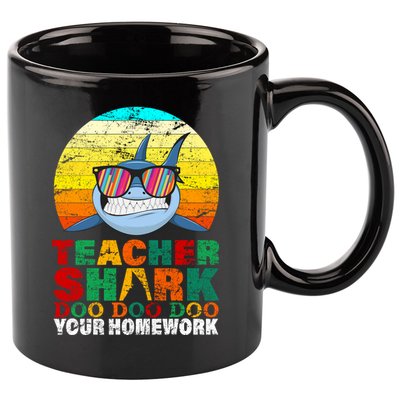 Teacher Shark Doo Doo Doo Your Homework 11oz C Handle Ceramic Mug
