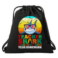 Teacher Shark Doo Doo Doo Your Homework Drawstring Bag