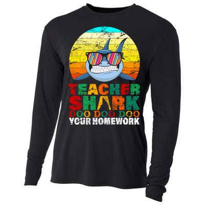 Teacher Shark Doo Doo Doo Your Homework Cooling Performance Long Sleeve Crew