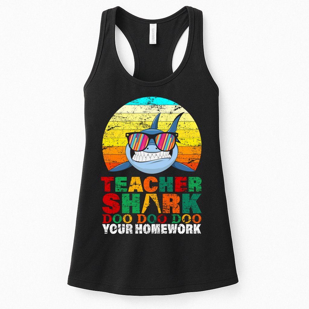 Teacher Shark Doo Doo Doo Your Homework Womens Tank Top