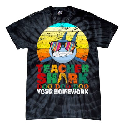 Teacher Shark Doo Doo Doo Your Homework Tie-Dye T-Shirt