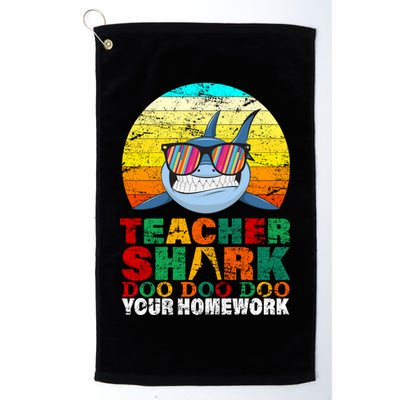 Teacher Shark Doo Doo Doo Your Homework Golf Towel