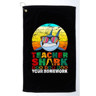 Teacher Shark Doo Doo Doo Your Homework Platinum Collection Golf Towel