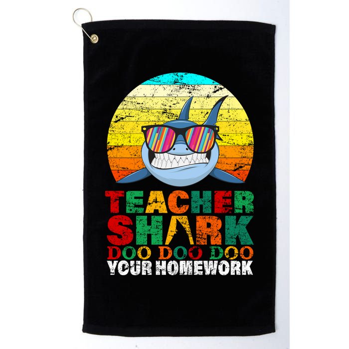 Teacher Shark Doo Doo Doo Your Homework Golf Towel