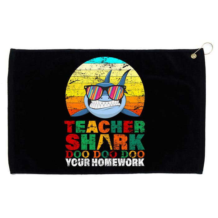 Teacher Shark Doo Doo Doo Your Homework Grommeted Golf Towel