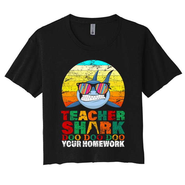 Teacher Shark Doo Doo Doo Your Homework Crop Top