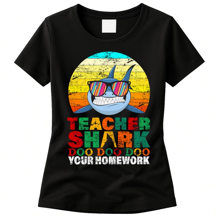 Teacher Shark Doo Doo Doo Your Homework Womens T-Shirt