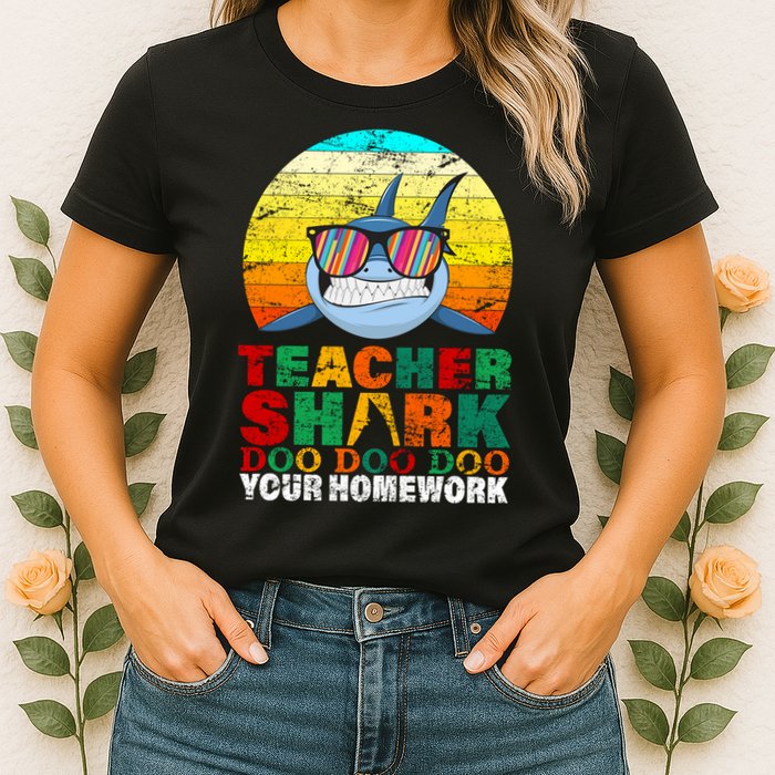 Teacher Shark Doo Doo Doo Your Homework Womens T-Shirt
