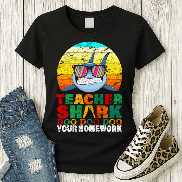 Teacher Shark Doo Doo Doo Your Homework Womens T-Shirt