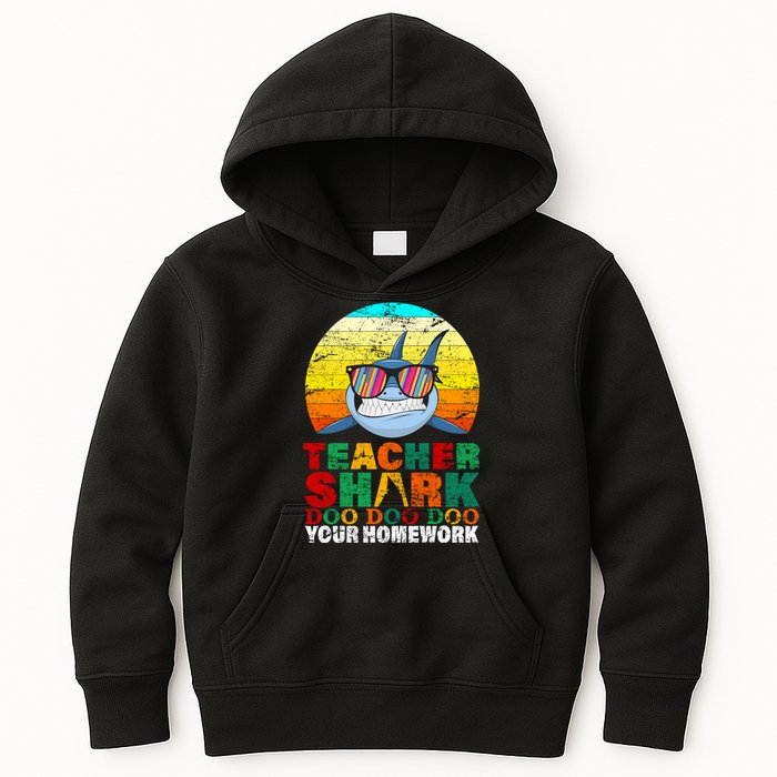 Teacher Shark Doo Doo Doo Your Homework Kids Hoodie