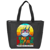 Teacher Shark Doo Doo Doo Your Homework Zip Tote Bag