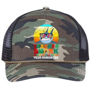 Teacher Shark Doo Doo Doo Your Homework Retro Rope Trucker Hat Cap