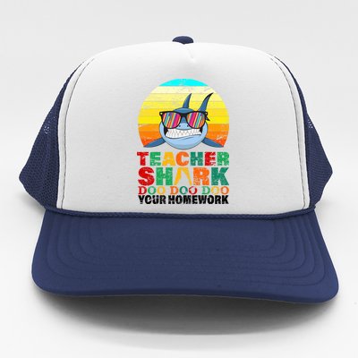 Teacher Shark Doo Doo Doo Your Homework Trucker Hat