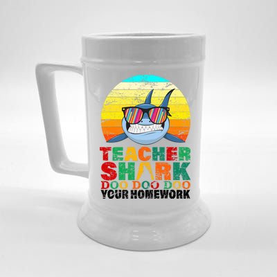 Teacher Shark Doo Doo Doo Your Homework Beer Stein