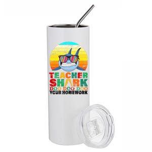 Teacher Shark Doo Doo Doo Your Homework Stainless Steel Tumbler