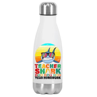 Teacher Shark Doo Doo Doo Your Homework Stainless Steel Insulated Water Bottle