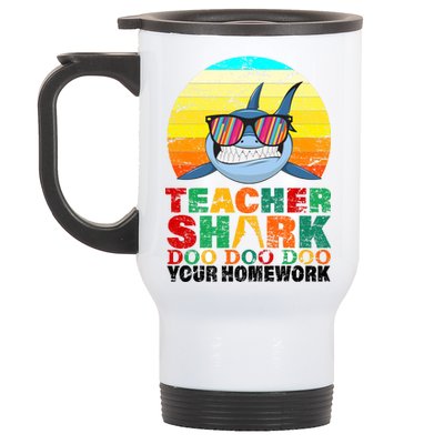 Teacher Shark Doo Doo Doo Your Homework Stainless Steel Travel Mug