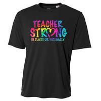 Teacher Strong In Class Or Virtually Cooling Performance Crew T-Shirt