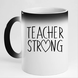 Teacher Strong Support 11oz Black Color Changing Mug