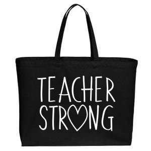 Teacher Strong Support Cotton Canvas Jumbo Tote