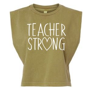 Teacher Strong Support Garment-Dyed Women's Muscle Tee