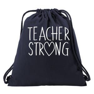 Teacher Strong Support Drawstring Bag