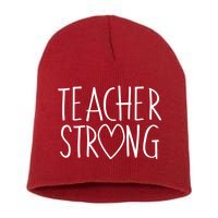 Teacher Strong Support Short Acrylic Beanie