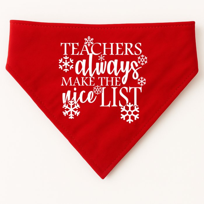 Teachers Always Make The Nice List USA-Made Doggie Bandana