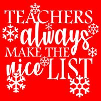 Teachers Always Make The Nice List USA-Made Doggie Bandana