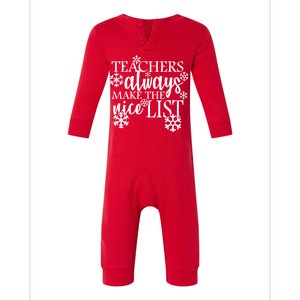 Teachers Always Make The Nice List Infant Fleece One Piece