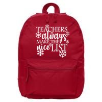 Teachers Always Make The Nice List 16 in Basic Backpack
