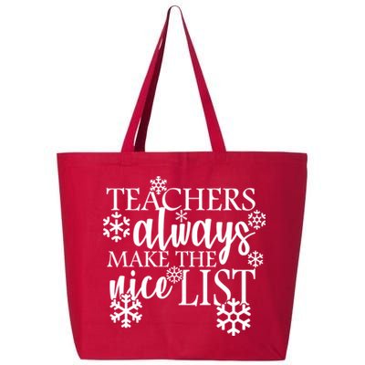 Teachers Always Make The Nice List 25L Jumbo Tote