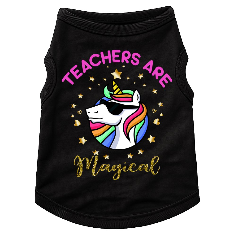 Teachers are Magical Funny Unicorn Doggie Tank