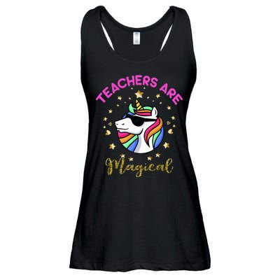 Teachers are Magical Funny Unicorn Ladies Essential Flowy Tank